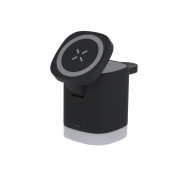 Magnetyczna ładowarka bezprzewodowa 15W z RABS, 3 w 1, stojak na telefon - czarny