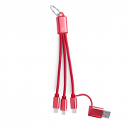 Kabel do ładowania z aluminium z recyklingu - czerwony