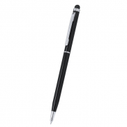 Długopis z aluminium z recyklingu, touch pen - czarny