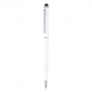 Długopis z aluminium z recyklingu, touch pen - biały
