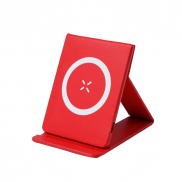 Magnetyczna ładowarka bezprzewodowa 15W, składana, stojak na telefon - czerwony