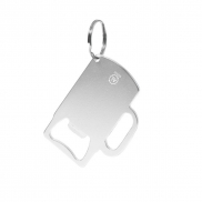 Brelok do kluczy, otwieracz do butelek z aluminium z recyklingu - srebrny