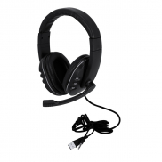 Słuchawki nauszne, mikrofon - czarny