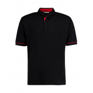 Koszulka polo Classic Fit Button Down Contrast - black/red