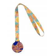 Personalizowany medal - transparentny niebieski