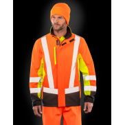 3-warstwowy Softshell z recyklingu - fluo yellow/fluo orange/black