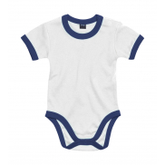 Body dziecięce Ringer - white/nautical navy