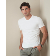 Stretch-T V-neck for men - white