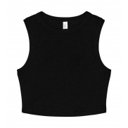 Tank Crop Micro Rib - solid black blend