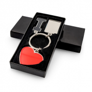 Brelok do kluczy 'I love ...' z metalową plakietką | Lydus - srebrny