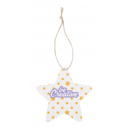 Niestandardowa ozdoba choinkowa z papieru siewnego, gwiazda - naturalny