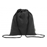 Worek ze sznurkami z bawełny z recyklingu - czarny