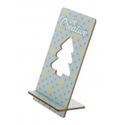 Świąteczny uchwyt na telefon, choinka - naturalny