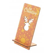 Świąteczny uchwyt na telefon, renifer - naturalny