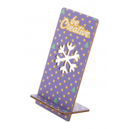 Świąteczny uchwyt na telefon, płatek śniegu - naturalny