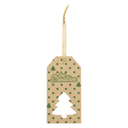 Niestandardowa zawieszka na prezent, choinka - biały