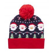 Świąteczna czapka zimowa LED, Święty Mikołaj - wielokolorowy