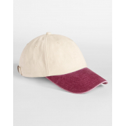 Kontrastowa czapka o niskim profilu Vintage - natural/vintage bottle green