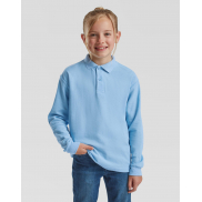 Polo dziecięce z długim rękawem - white