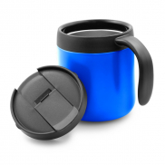 Kubek termiczny 400 ml z rączką | Wyatt - niebieski