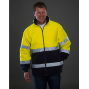 Dwukolorowa kurtka z polaru Fluo - fluo yellow/navy