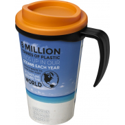 Kubek termiczny z serii Brite-Americano Grande o pojemności 350 ml, czarny, pomarańczowy