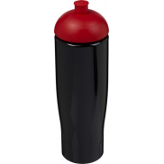 Bidon H2O Tempo® o pojemności 700 ml z wypukłym wieczkiem, czarny, czerwony