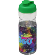 Bidon H2O Base® o pojemności 650 ml z wieczkiem zaciskowym, biały, zielony