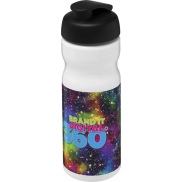 Bidon H2O Base® o pojemności 650 ml z wieczkiem zaciskowym, biały, czarny