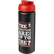 Bidon Baseline® Plus o pojemności 750 ml z wieczkiem zaciskowym i uchwytem, czarny, czerwony