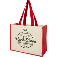 Torba z płótna 320 g/m² i juty Varai, czerwony