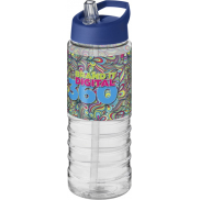 Bidon H2O Treble o pojemności 750 ml z wieczkiem z dzióbkiem, biały, niebieski