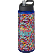 Bidon H2O Vibe o pojemności 850 ml z wieczkiem z dzióbkiem, niebieski, czarny