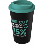 Kubek Americano Eco z recyklingu o pojemności 350 ml, czarny, niebieski