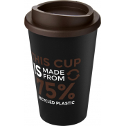 Kubek Americano Eco z recyklingu o pojemności 350 ml, czarny, brazowy