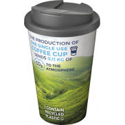 Kubek Brite-Americano® 350 ml z wieczkiem zapobiegającym rozchlapaniu, biały, szary