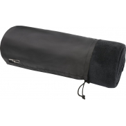 Koralowy koc polarowy z plastiku z recyklingu Lily, czarny