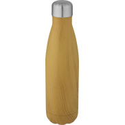 Izolowana próżniowo butelka Cove ze stali nierdzewnej o pojemności 500 ml z nadrukiem imitującym drewno, piasek pustyni