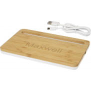 Medake 10 W bambusowa bezprzewodowa ładowarka, biały