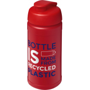 Baseline bidon o pojemności 500 ml z wieczkiem zaciskowym z materiałów z recyklingu, czerwony