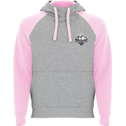 Badet dwukolorowa bluza z kapturem unisex, roly-xs, szary, różowy