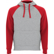 Badet dwukolorowa bluza z kapturem unisex, roly-m, szary, czerwony
