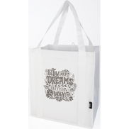 Liberty torba na zakupy z twardym dnem o pojemności 29 l wykonana z włókniny z recyklingu z certyfikatem GRS, biały