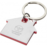 Łańcuszek na klucze Nook, z brelokiem w kształcie domu, czerwony