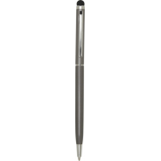 Ore aluminium ballpoint pen with stylus (blue ink), szary