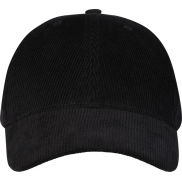 Houston 6-panelowa czapka ze sztruksu z recyklingu, czarny