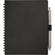 Niove zestaw notatnik w miękkiej okładce z tworzyw sztucznych pochodzących z recyklingu i długopis (niebieski tusz), czarny