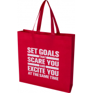EcoSeal torba na zakupy z dnem wykonana z włókiny z recyklingu z certyfikatem GRS o pojemności 12 l, czerwony