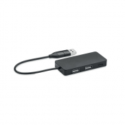 3-portowy hub USB kabel 20cm - czarny