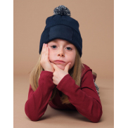Kids Snowstar Patch Beanie - black/classic red